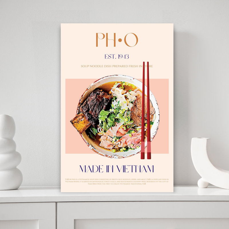 «Authentic Vietnamese Pho Traditional Architecture», art mural, H 18 po x l 12 po