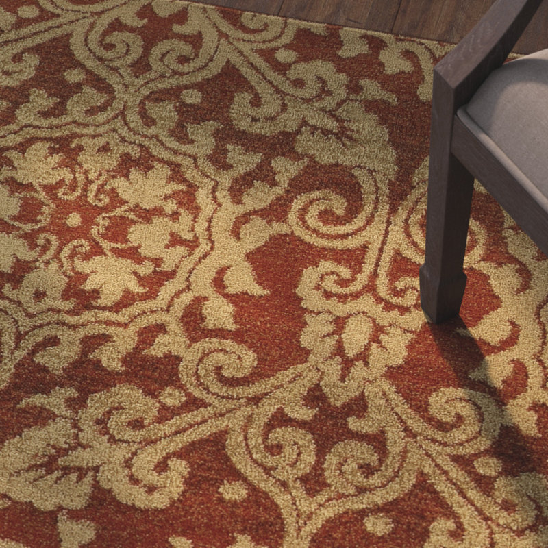 Tapis oriental rouille / taupe Bovill, Rectangle 9 pi 10 po x 12 pi 10 po