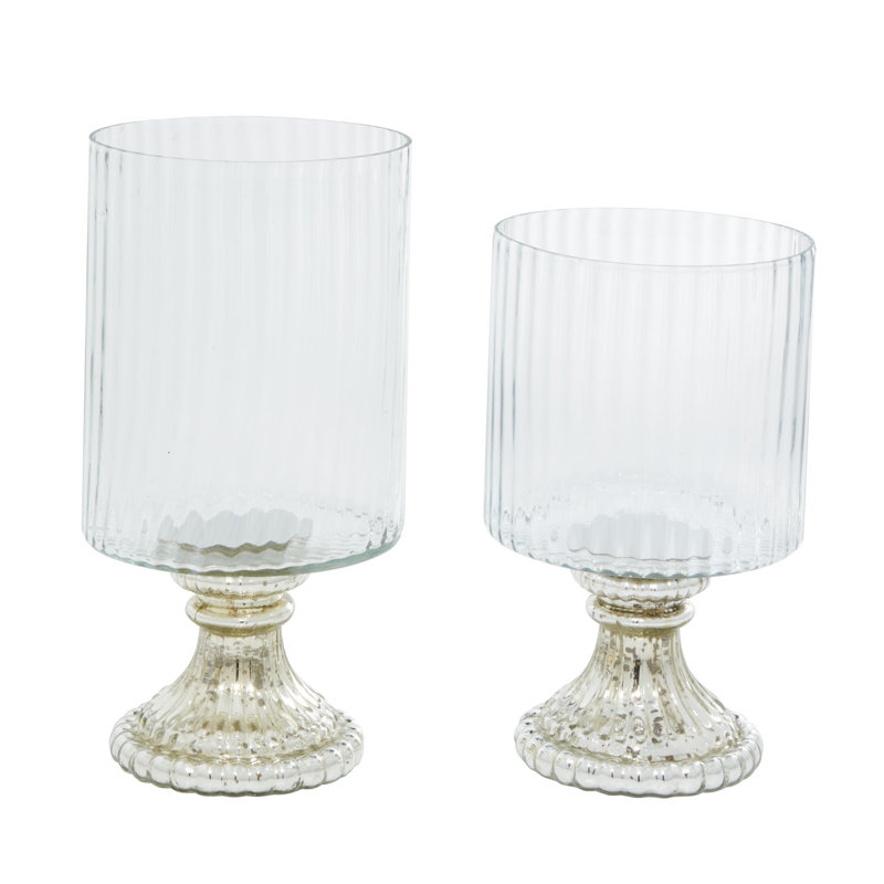 Hurricane de table en verre 2 pièces
