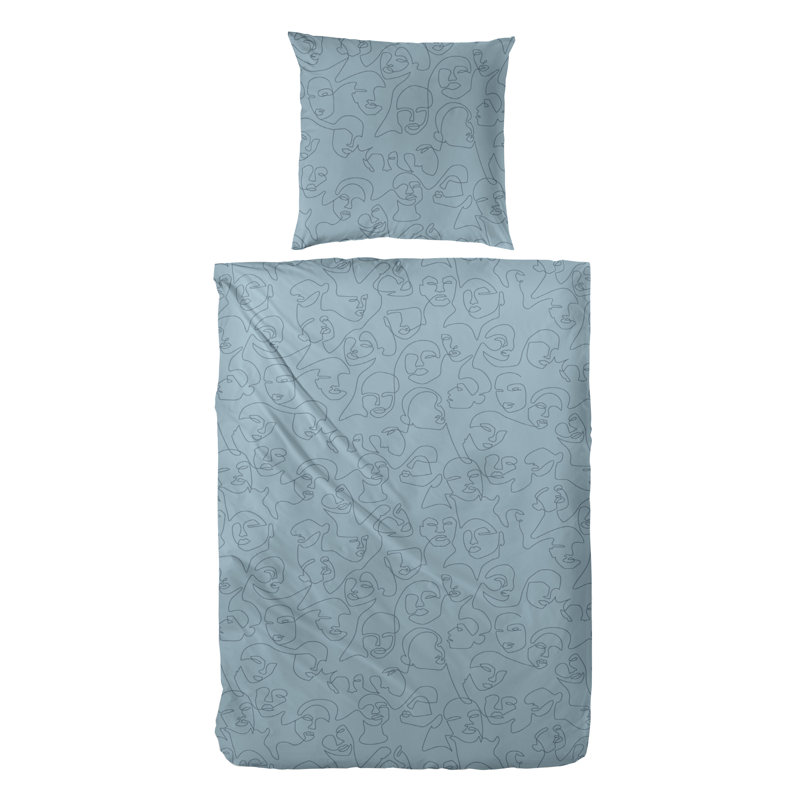 Maxime Duvet Cover Set, 155 x 220cm - 1 Pillowcase (80 x 80 cm), Blue