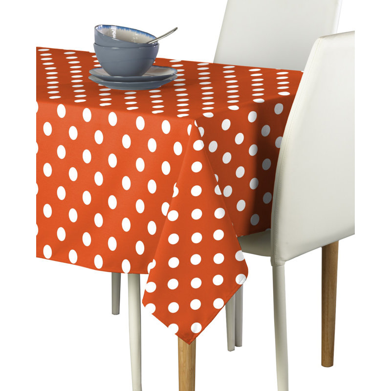 Mccloud Dot Milliken Tablecloth, 120" L x 60" W, Orange