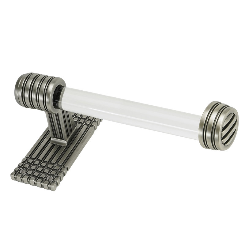 WILTON TISSUE BAR RIGHT, ACRYLIC HANDLE; MATTE BLACK FINISH, Antique Nickel