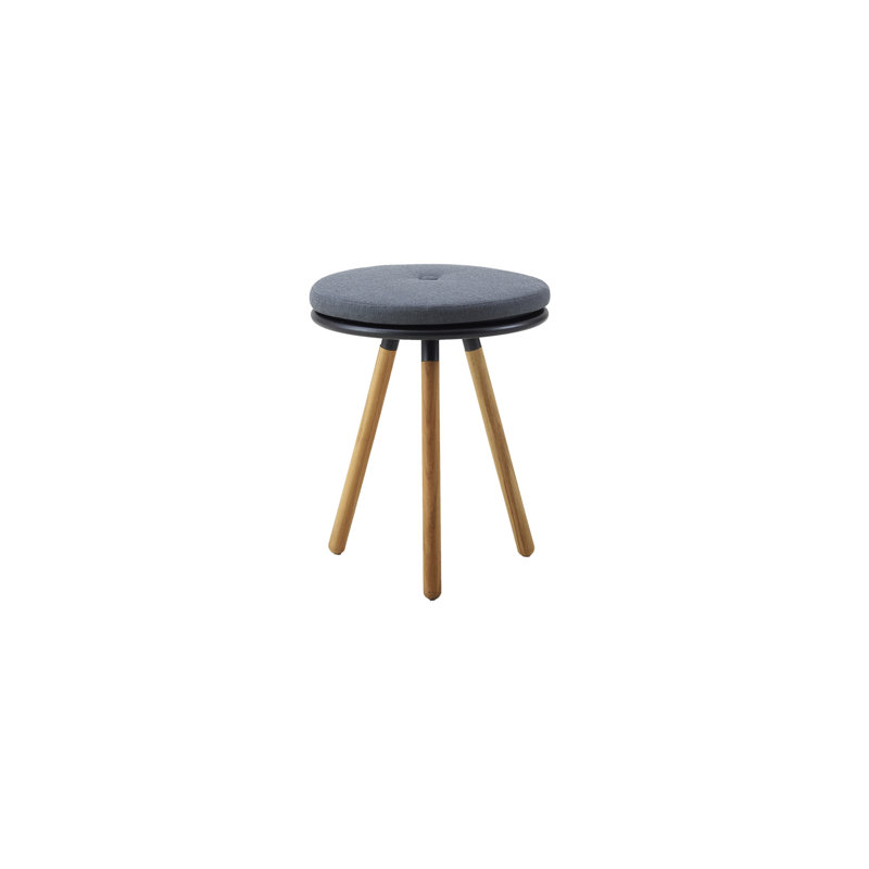 Area Outdoor Round Teak Side Table, Lava Gray