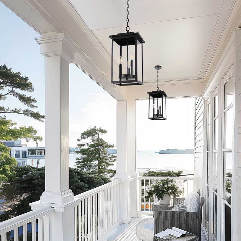 Birten 3 - Light 20.9“ H Outdoor Hanging Lantern, Matte Black