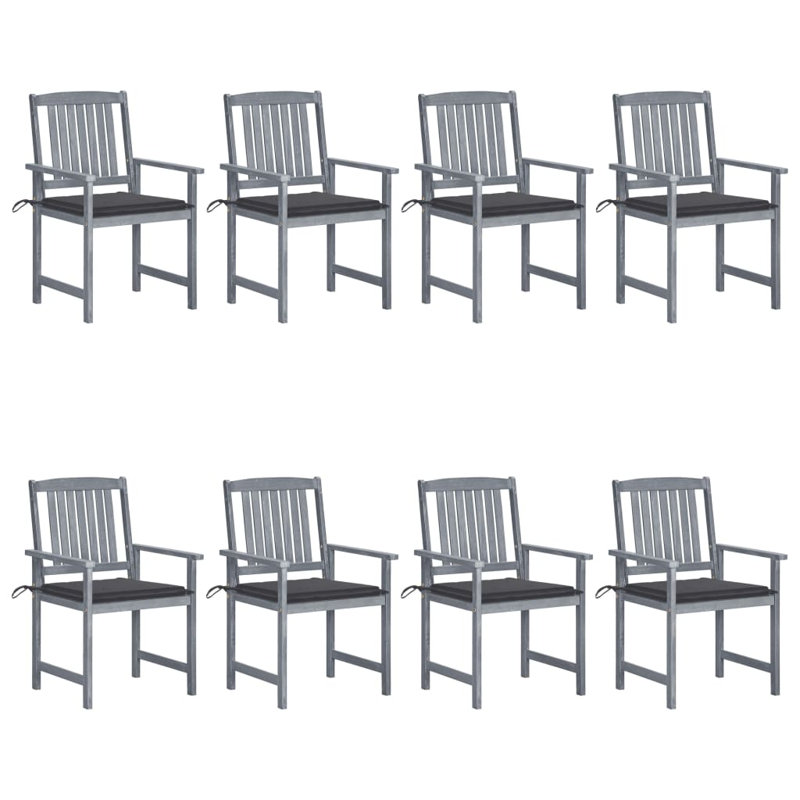 Chaise de patio avec coussins, Anthracite, Gris