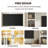 98" TV Stand with Electric Fireplace and Glass Cabinet, Adjustable Shelves & Cable Holes,  Farmhouse Wall Unit Entertainment Center With 3-Sided Electric Fireplace TV Stand For Tvs Up To 70", White-2049761467