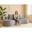 Fauteuil gris compressé avec tissu en velours côtelé, siège moelleux, coussins décoratifs pour plus de confort dans les espaces de vie-673586348