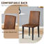 Ensemble de table de salle à manger rectangulaire pour 6 personnes, ensemble de table de salle à manger de style campagnard de 71 po avec 6 chaises rembourrées et tablette de rangement, plateau de table en bois avec structure en métal, fendu noir / bois-1360574149