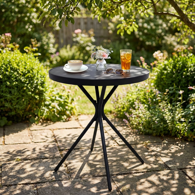 Modern Tempered Glass Side Table with Iron Frame
