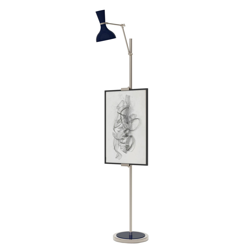 Lampe sur pied Clare, Nickel poli, Prune confite