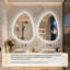 Asymmetrical Backlit Lighted Bathroom Mirror 3 Lighting Colors Defog 500X700Mm-1643151762