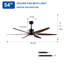 Ventilateur de plafond de ferme de 54 po et 66 po avec éclairage - étanche, 6 pales, moteur à courant continu réversible, télécommande, DEL à intensité variable 3CCT, pales à grain de bois en ABS durable pour une utilisation intérieure / extérieure-1173643318