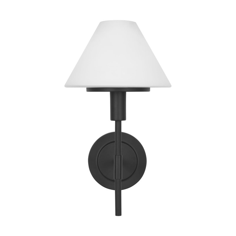 Mendota Small Sconce from Generation Lighting , 1 Light, Midnight Black, 14.375" H x 7.875" W x 8.5" D
