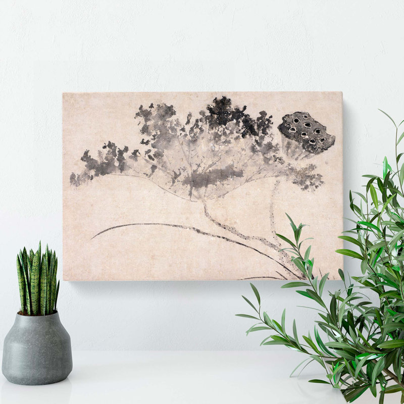 Lotus Flower by Shen Zhou - Wrapped Canvas Painting, 40cm H x 60cm W x 3cm D