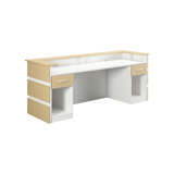 Dermid 87" Wood Office Reception Desk Counter & Drawers