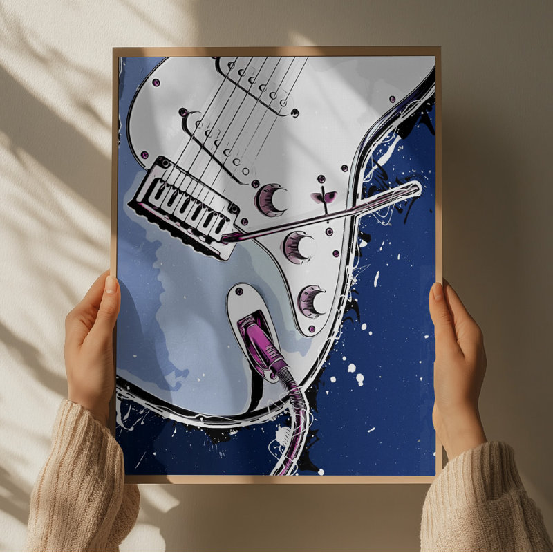 guitar, 81.28 cm H x 121.92 cm W