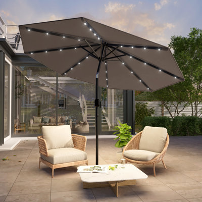 Market Umbrella with Solar Lights, Table Umbrella for Patio
