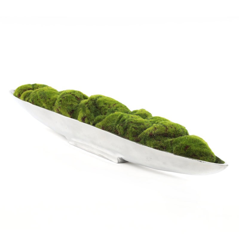 5" Artificial Moss Grass in Boat Tray