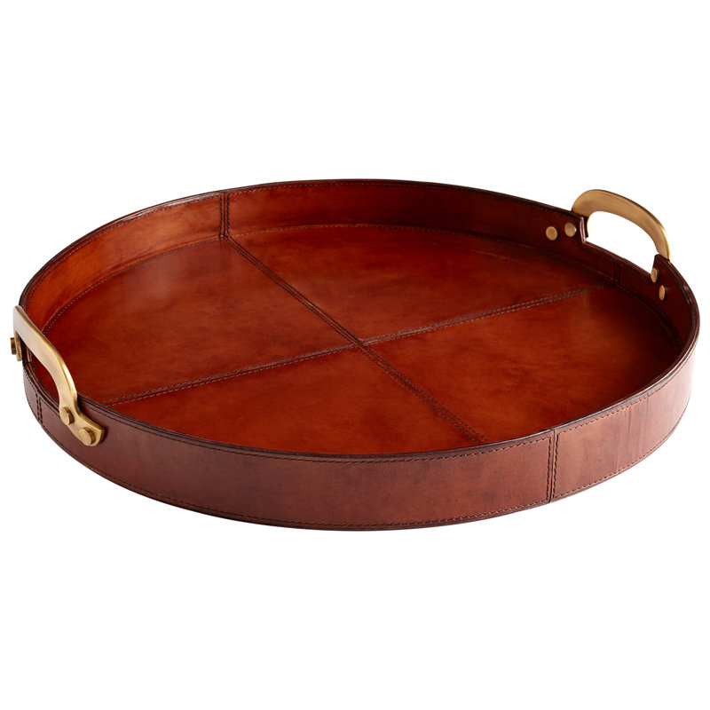 Plateau de service Bryant, Brun clair / doré, H 3,25 po x l 20 po x P 20 po