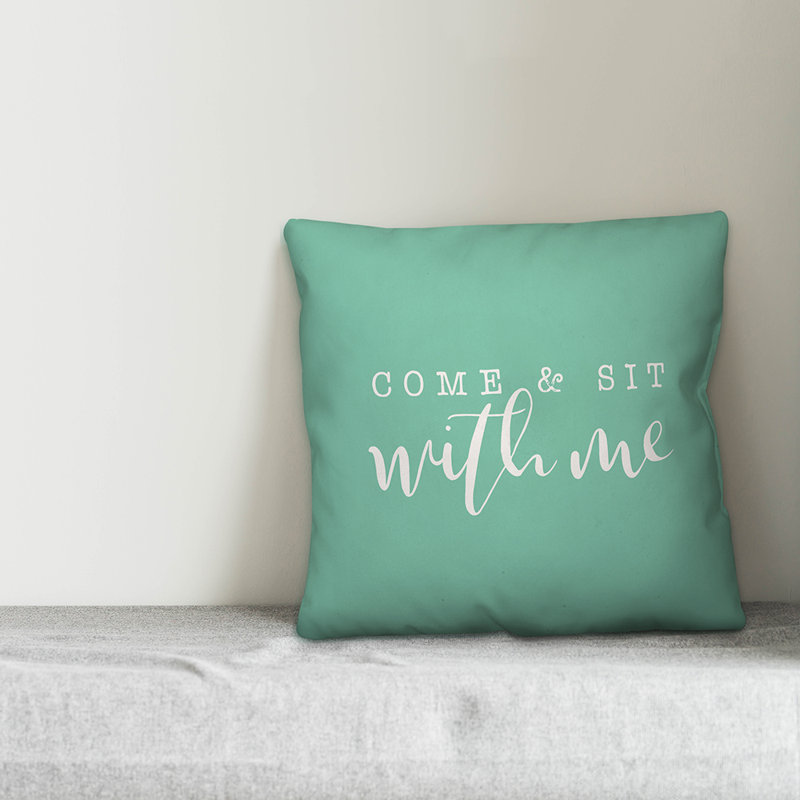  Housse et insert de coussin carré extérieur Come and Sit with Me, H 16 po x l 16 po, Vert menthe