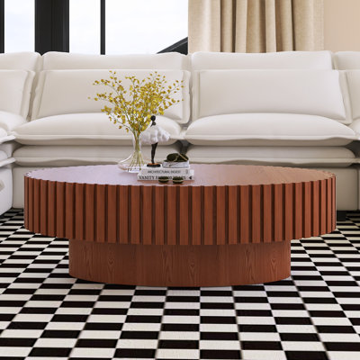 Table basse ovale en bois