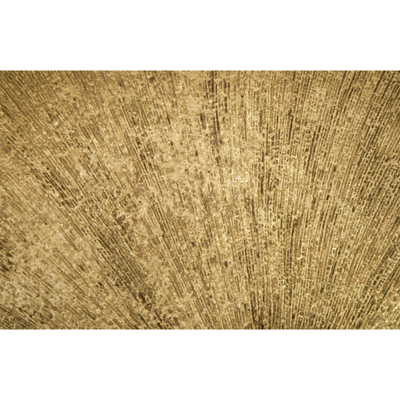 Dimensional Gold Leaf 58" Round Contemporary Accent Mirror