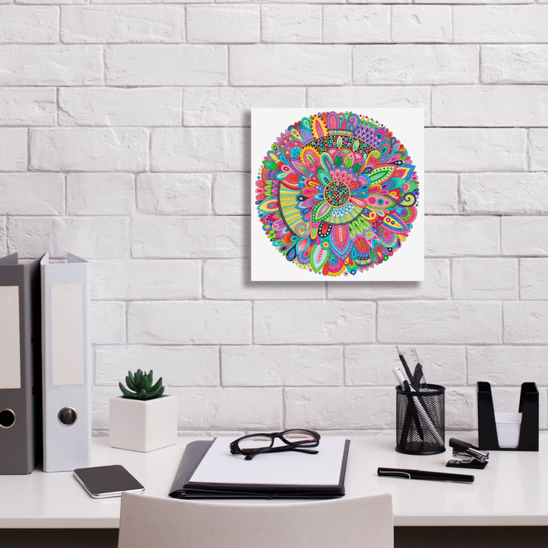 «Indecision Mandala» par Hello Angel, art mural sur toile, 37 po x 37 po, H 12 po x l 12 po x P 0,75 po