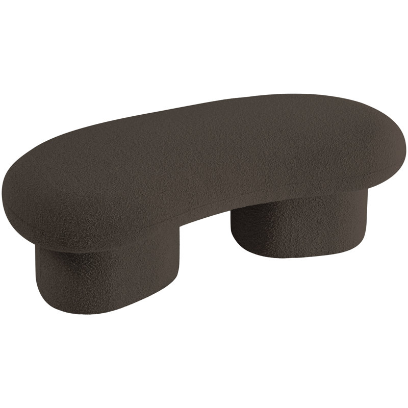 Banc rembourré Luka Ipswich Schriver, Tissu brun bouclé