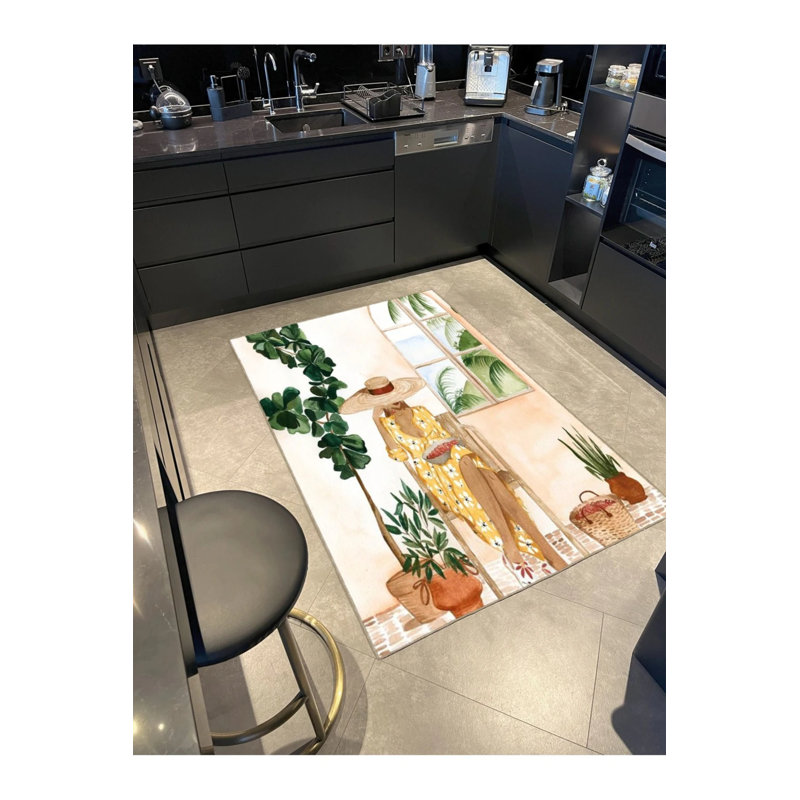 Tapis décoratif lavable à motifs Modern Woman, Rectangle 2 pi 4 po x 4 pi