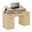 Bureau de 59 po avec station de charge, bureau d'ordinateur cannelé avec plateau à clavier et tablettes réglables, bureau de direction pour bureau, salon, chambre à coucher-948282787