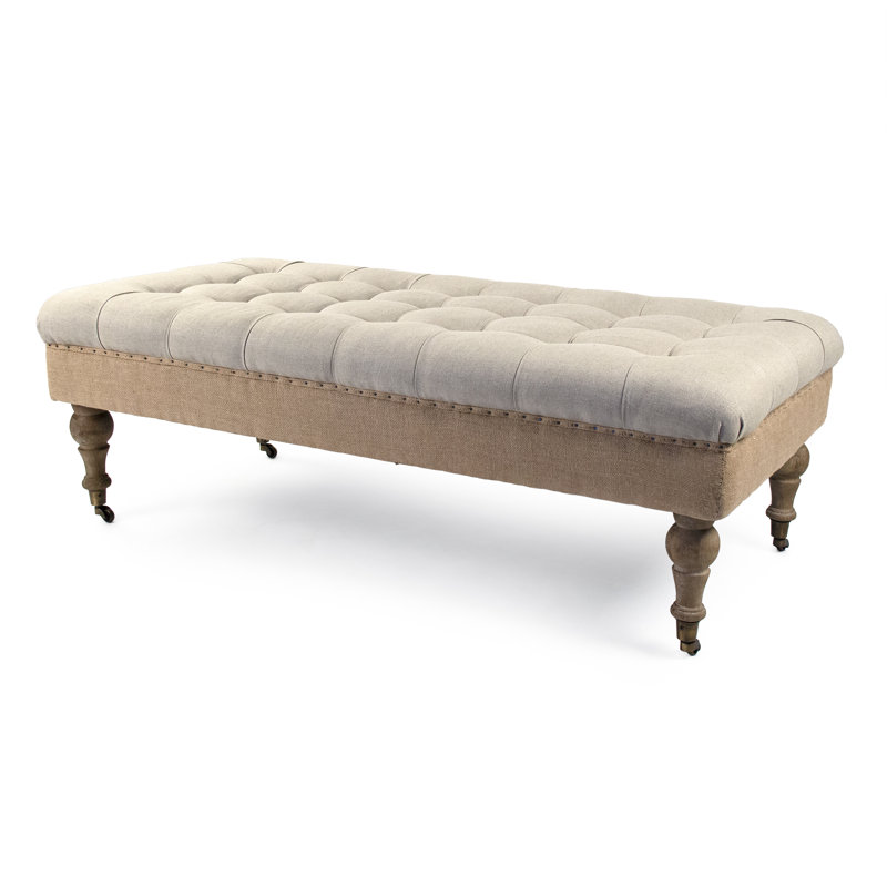 Maison Linen Tufted Ottoman