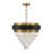 Marquise 4-Light Chandelier in Matte Black with Warm Brass Accents