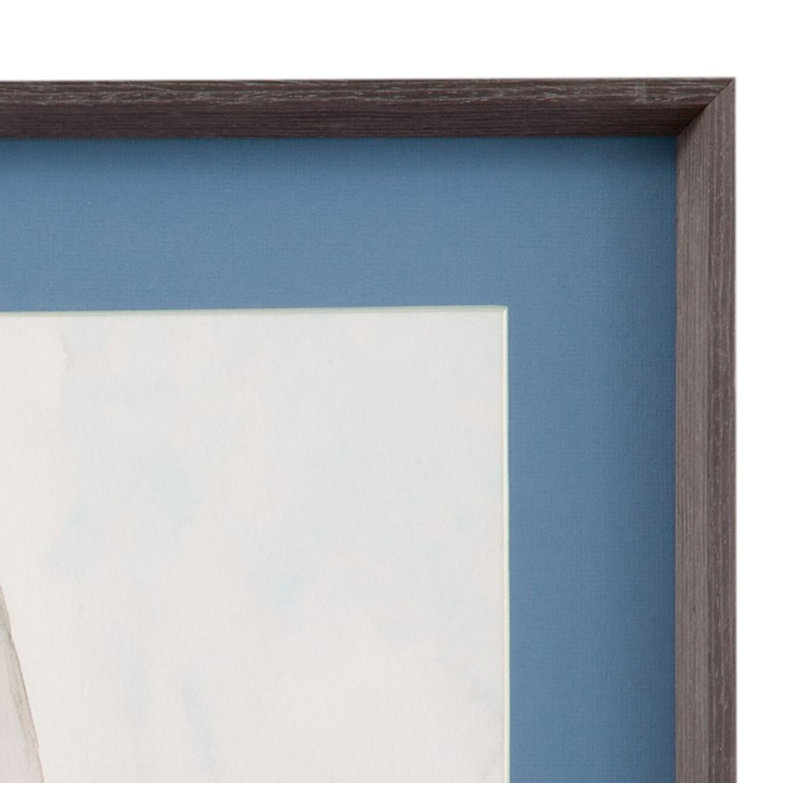 «Sail Scribble», ensemble de 2 reproductions encadrées en placage d'ardoise bleu mat