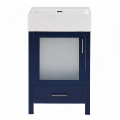 Meuble-lavabo de salle de bain avec lavabo en céramique