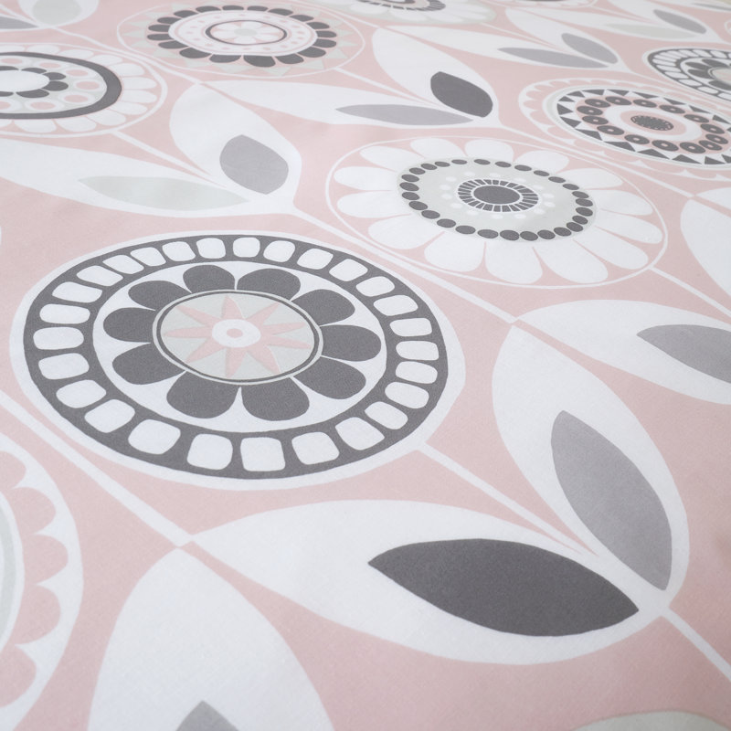 Annika Easy Care Duvet Cover Set, Single Duvet Cover, Blush