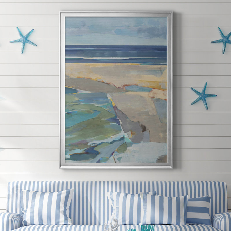 " BREAKWATER II " Painting Print, 30.5" H x 42.5" W x 1.5" D, Silver