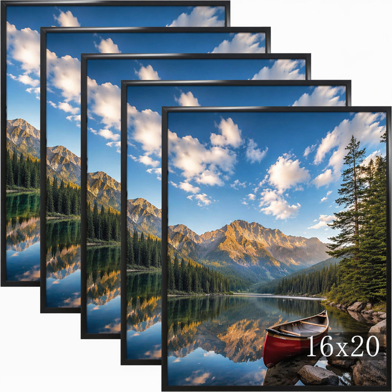 Poster Frame Set, Black Gallery Wall Frames , Black, 16" x 20"