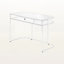 Winda 1-Drawer White Finish Computer Desk with Chrome Metal Legs, 30.89" H X 47.05" W X 23.63" D