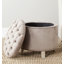 Repose-pieds de rangement rond capitonné Maiden-91029064
