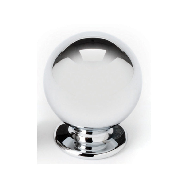 Round Knob, Polished Nickel, 1.38" H x 1.13" W x 0.88" D