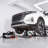 Portable Car Lift, 9000 lbs Capacity, Heavy Duty Steel Truck Lift with 28" Max Height, 120V Power Unit, Wheels, 4 Rubber Pads & 4 Lifting Columns for Cars, SUVs, Trucks, Home Garage or Shop Use