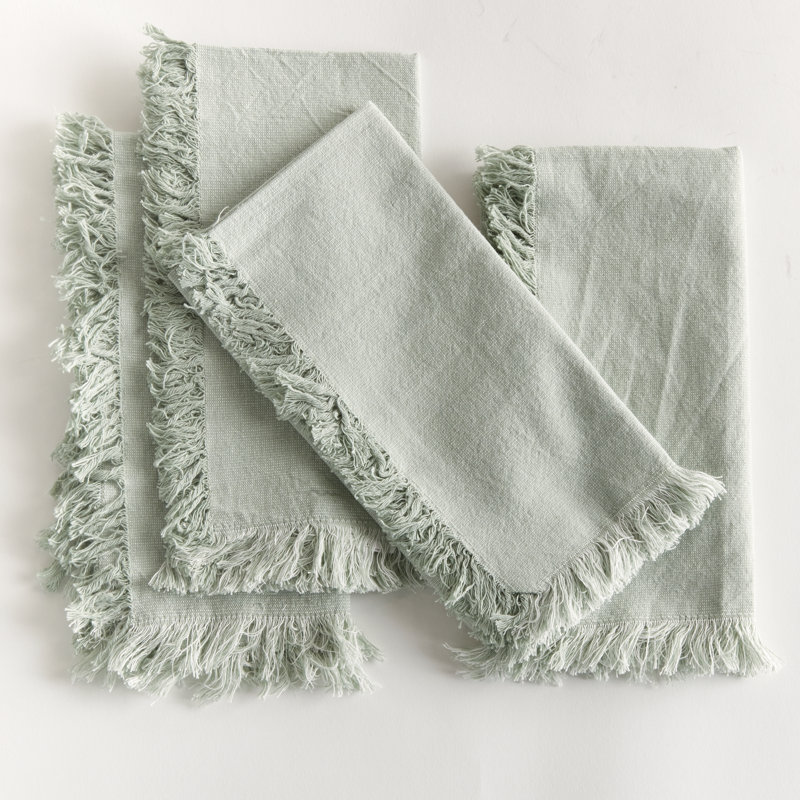 Ensemble de 4 serviettes de table Aura, Vert