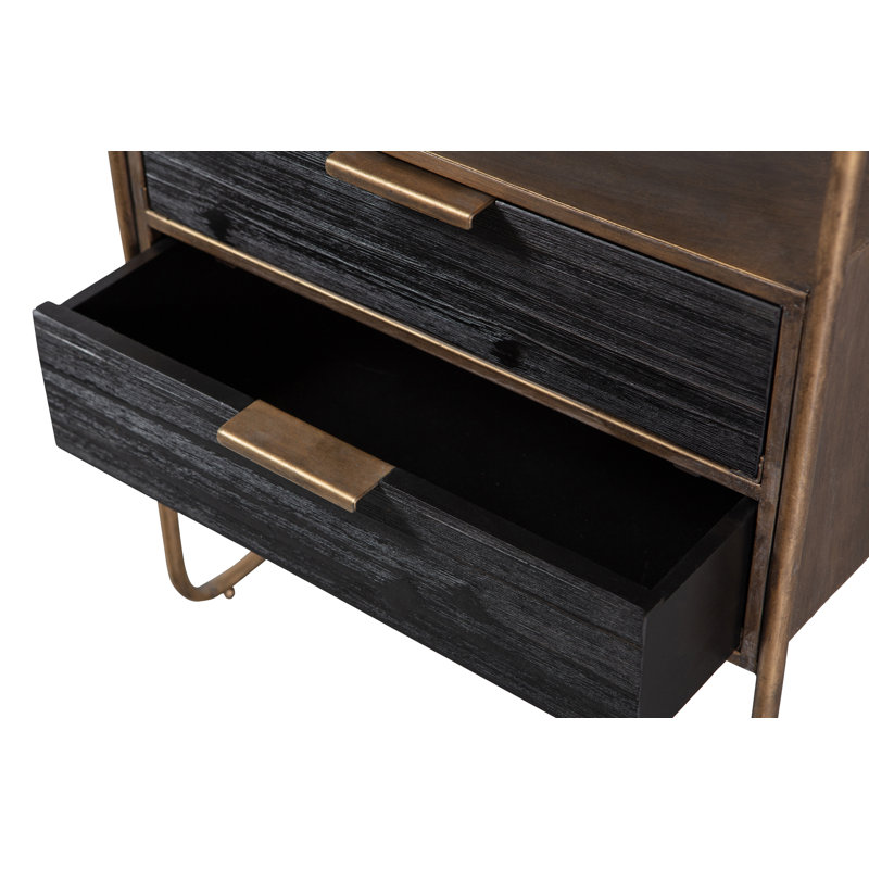 45cm W Iron Bedside Table