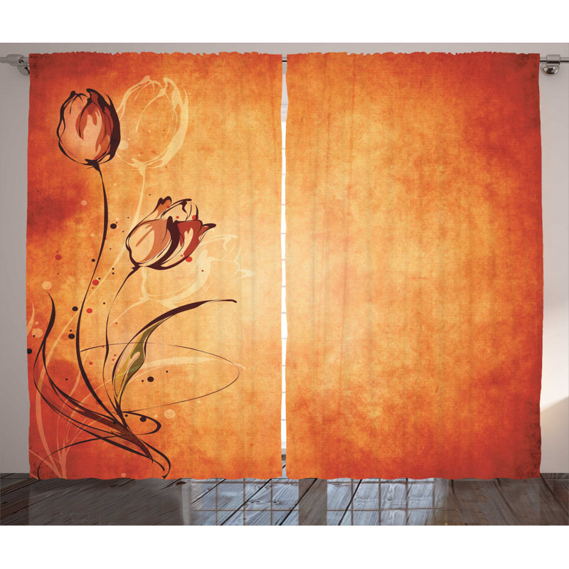Semi-Sheer Rod Pocket Curtain Panels, 54" W x 84"L
