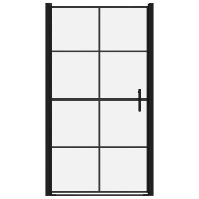 vidaXL Shower Door Shower Enclosure Screen for Bathroom Tempered Glass Black