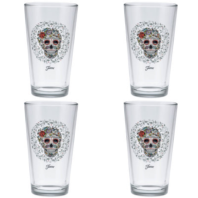 Sugar Skull 16 oz. Glass Glassware Set