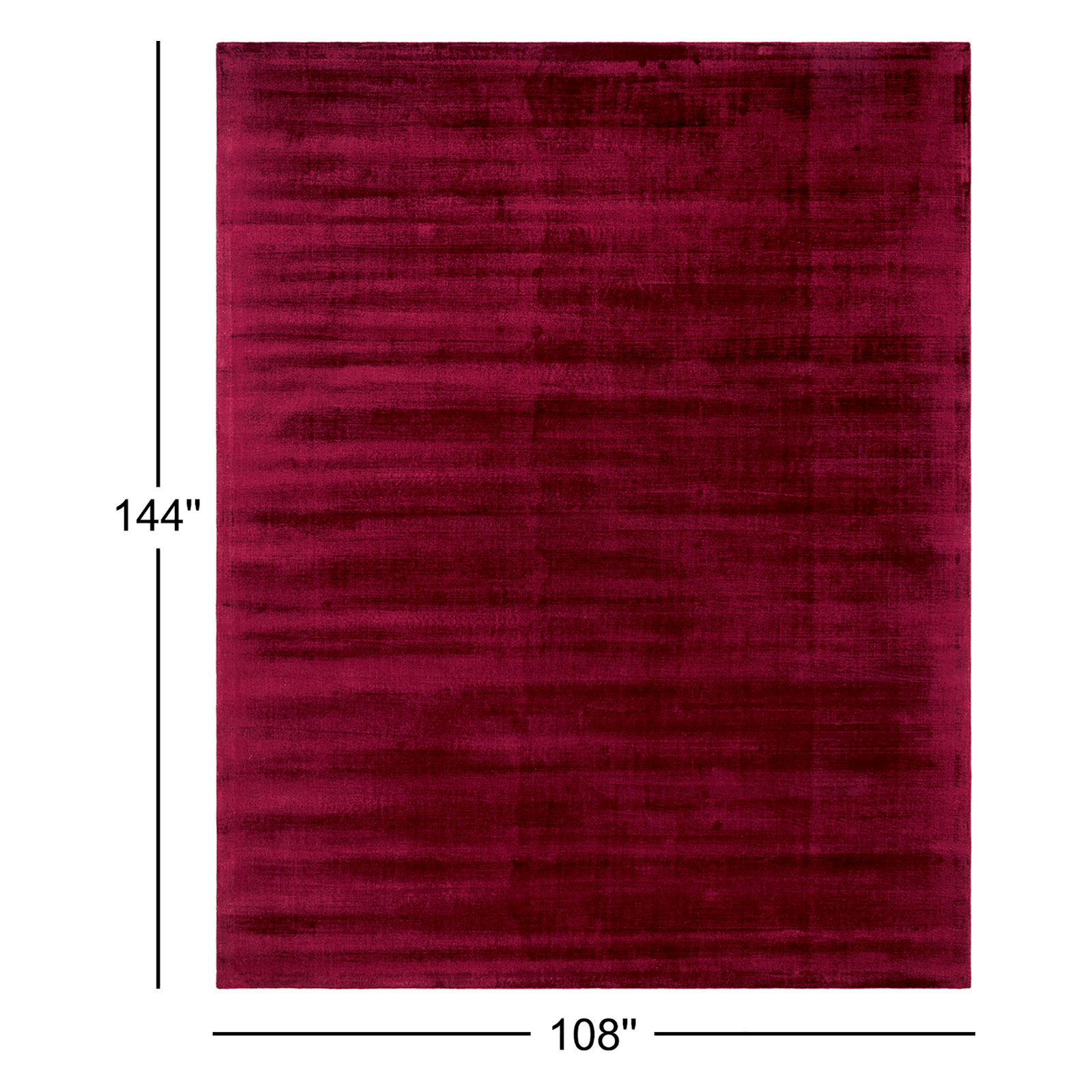 Fennel Handmade Viscose Red Rug, Rectangle 9' x 12'