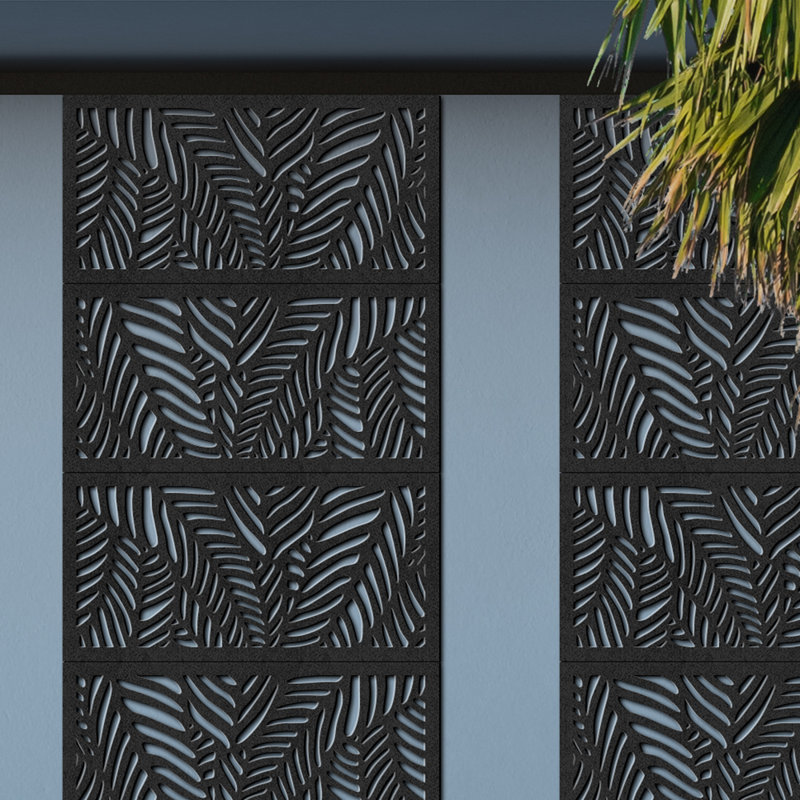 Tahiti Charcoal Recycled Polymer Decorative Privacy Panel, 48" x 24"