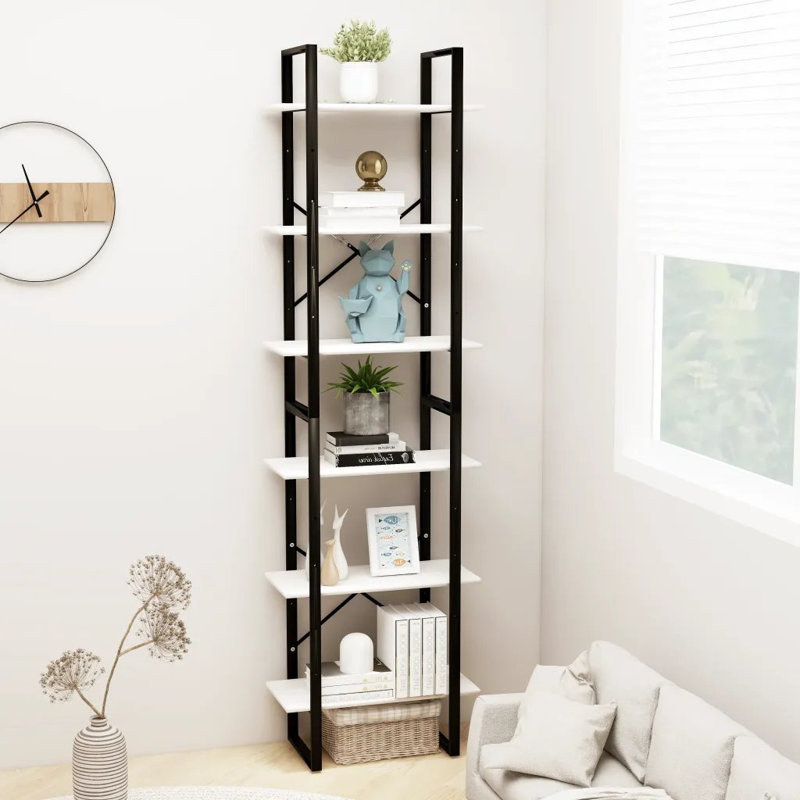 Emlen 210cm H x 60cm W Etagere Bookcase, White