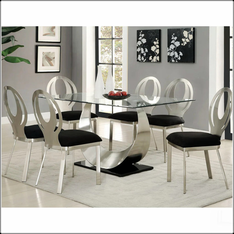 Ensemble de 2 chaises d'appoint en microfibre et en métal au fini argent et noir